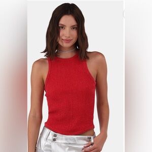 🔴 3/$12 No Boundaries’ Red Metallic Seamless Tank! NWT! Size XXS!
